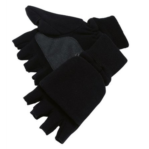 Klapphandschuhe Fleece, Farbe schwarz