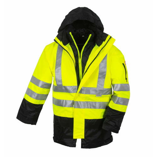 Warnschutzparka 3-in-1, Gre S-XXXL, wind- und wasserdicht