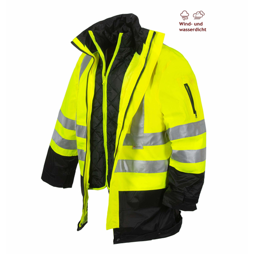 Warnschutzparka 3-in-1, Gre S-XXXL, wind- und wasserdicht