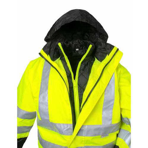 Warnschutzparka 3-in-1, Gre S-XXXL, wind- und wasserdicht